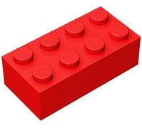 Ladrillos de construcción clásicos de 2 x 4, 100 piezas, compatibles con Lego Parts 3001, juego creativo - 100% compatible con Lego y todas las principales marcas de ladrillos (color: rojo)