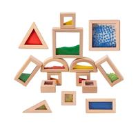 Ladrillos De Construcción - Material De Madera 31x23 Cm, Juego De Clasificación De 15 Piezas, Juguetes Educativos Coloridos Para Niños, Diseño Ligero Y Portátil | Juguete Interactivo STEM Para Juegos