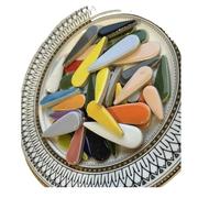 ladrillos de cristal mosaico de vidrio, 100g Ceramic Mosaic Tiles Oval Leaf Petal Shape Multicolor DIY Craft Home Wall Decoration(Multi Color Mix)