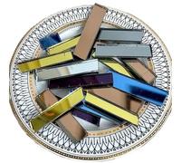 ladrillos de cristal mosaico de vidrio, 100g Glass Mirror Mosaic Tiles Multicolor 1cm x 1cm DIY Craft Home Decor Supplies(Color-17)