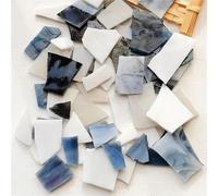 ladrillos de cristal mosaico de vidrio, 100g Mica Mosaic Tiles Irregular DIY Craft Multicolor Glass Materials Home Decoration(Color-07)