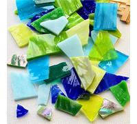 ladrillos de cristal mosaico de vidrio, 100g Mica Mosaic Tiles Irregular DIY Craft Multicolor Glass Materials Home Decoration(Color-17)