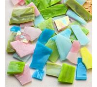 ladrillos de cristal mosaico de vidrio, 100g Mica Mosaic Tiles Irregular DIY Craft Multicolor Glass Materials Home Decoration(Color-19)