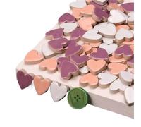 ladrillos de cristal mosaico de vidrio, 24 Pcs Heart Shape Porcelain Mosaic Tiles Multicolor 105g/3.5oz 2.3x2.25x0.6cm DIY Craft(Mix 2)