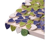 ladrillos de cristal mosaico de vidrio, 24 Pcs Heart Shape Porcelain Mosaic Tiles Multicolor 105g/3.5oz 2.3x2.25x0.6cm DIY Craft(Mix 1)