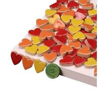 ladrillos de cristal mosaico de vidrio, 24 Pcs Heart Shape Porcelain Mosaic Tiles Multicolor 105g/3.5oz 2.3x2.25x0.6cm DIY Craft(Mix 6)