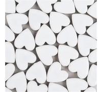 ladrillos de cristal mosaico de vidrio, 24 Pcs Heart Shape Porcelain Mosaic Tiles Multicolor 105g/3.5oz 2.3x2.25x0.6cm DIY Craft(White)