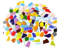 ladrillos de cristal mosaico de vidrio, DIY Star, Heart, Round, Oval, Flower Porcelain Mosaic Tiles Multicolor 200g(Color-07)