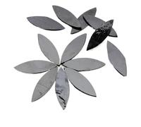 ladrillos de cristal mosaico de vidrio, Leaf Shaped Mosaic Tiles Stained Glass DIY Art Supplies Multicolor Multiple Sizes 35 Pcs(Lake Green)