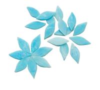 ladrillos de cristal mosaico de vidrio, Leaf Shaped Mosaic Tiles Stained Glass DIY Art Supplies Multicolor Multiple Sizes 35 Pcs(Green1)