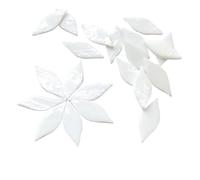 ladrillos de cristal mosaico de vidrio, Leaf Shaped Mosaic Tiles Stained Glass DIY Art Supplies Multicolor Multiple Sizes 35 Pcs(Creamy White)