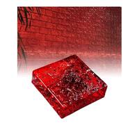 ladrillos de vidrio de proceso, Bloques de vidrio de cristal for aislamiento térmico y acústico de paredes, multicolor, 15 x 15 x 4,8 cm(Red)