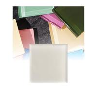 ladrillos de vidrio de proceso, Paquete de 100 bloques de vidrio cuadrados multicolor de 9,9 x 9,9 x 0,8 cm for tabiques.(White)