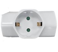Zenitech - Triplite Schuko 16A - Enchufes Schuko Conformes a Las Normas Europeas - Plástico Duradero y Resistente al Desgaste - Ideal para Dispositivos de Alta Consumo - Blanco