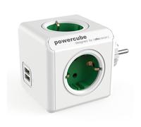 LADRÓN ALLOCACOC POWERCUBE ORIGINAL 4 TOMAS + 2 USB (5V) COLOR VERDE
