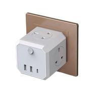 Ladrón de Corriente con Enchufe | Divisor Eléctrico Portátil Multifuncional 3 Patas | Alargador de Conexión | para Uso en el Hogar Oficina Escuela en Interiores y