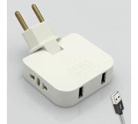 Ladron Enchufe Plano con USB 4000W y 4 Tomas - 2 Puertos de Carga USB y 2 Enchufes - Mayor Potencia y Diseño Fino - Enchufe Ladron Plano de Pared Extraplano con Cabezal Giratorio 180º | 3-Stars