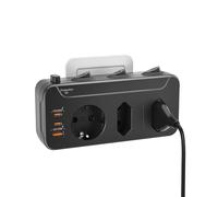 Ladron Enchufes 3 Tomas,Regletas Enchufes Proteccion Sobretension,Enchufe Multiple con Interruptor Independiente,Outlet Extender 1 Schuko 2 Euro,Adaptador Triple Enchufe Pared Carga Rapida,Negro