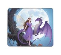 Lady and Big Tree - Alfombrilla de mouse cuadrada con base de goma antideslizante para computadora doméstica, 7 x 8.6 pulgadas