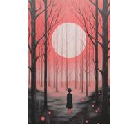 Lady and Pink Moon Notebook Journal: 6 x 9 Inches 140-page Lined Matte Paperback