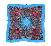 Lady Bandanas Travel Folk-Custom Bufanda con estampado de pelo para cuello islam flores bufanda musulmana mujeres mujeres pañuelos de cabeza bufanda envolvente bufandas de seda, b, talla única