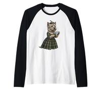 Lady Cairn Terrier Perros Dama Taza Café Escocia Bandera Camiseta Manga Raglan