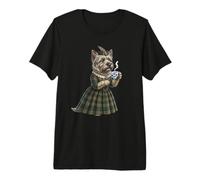 Lady Cairn Terrier Perros Dama Taza Café Escocia Bandera Camiseta Premium