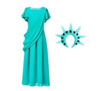 Lady dress, estatua de corona y disfraz, estatua del disfraz de Halloween Cosplay regalos para niñas y mujeres, ya que está hecho de materiales de poliéster y gasa de alta gama.