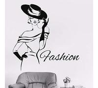 Lady Fashion Girl Design Vinyl Sticker Fashion Women Tatuajes de pared Ropa Boutique Etiqueta de la ventana a prueba de agua 57X57 CM