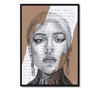 Lady Gaga Portrait Drawing with Born This Way Lyrics - Limited Edition Gi Art Print - A5 A4 A3 size