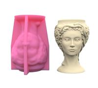 Lady Head - Molde de silicona para hormigón, arcilla, cemento, yeso, para el hogar, jardín, macetas, soporte para hormigón, cemento, resina