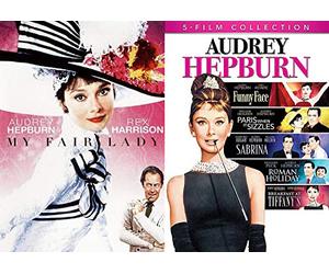 Lady Hepburn Movie Collection Audrey Sabrina + Paris When it Sizzles & Roman Holiday / Breakfast at Tiffany's / Funny Face + My Fair Lady Musical 6 Movie Romantic Classic Bundle Set