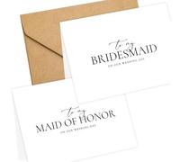 LADY&HOME Tarjeta de agradecimiento para dama de honor con texto en inglés "To My Bridesmaid On My Wedding Day", tarjeta de agradecimiento para dama de honor (lámina negra, paquete de 6)