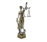 Lady Justice Statue-Resina SEÑORA SEÑORA Lady Sculpture, Mini Pintada a Mano Figurina | Decoración de símbolos de Justicia Elegante, Estatua temática Legal, Adorno de Resina artística par