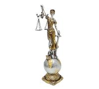 Lady Justice Statue-Resina SEÑORA SEÑORA Lady Sculpture, Mini Pintada a Mano Figurina | Decoración de símbolos de Justicia Elegante, Estatua temática Legal, Adorno de Resina artística par