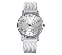 Lady Ladies Mesh Fashion Wild Latest Fashion The Top Creative Belt Watch - Reloj para mujer, plata, talla única