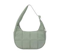 Lady Large Capacity Shoulder Bag Femal Casual Solid Color Down Women Silk Cotton Handbags Girls Travel Totes(Green)