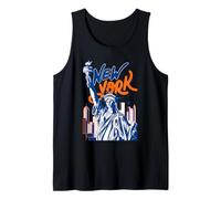 Lady Liberty New York Skyline Colorful NY Turismo Camiseta sin Mangas