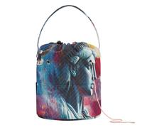 Lady Liberty Presidents Day Art - Bolsa organizadora de almacenamiento de hilo portátil para ganchillo