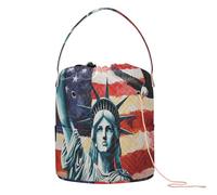 Lady Liberty Presidents Day Art - Bolsas de hilo de ganchillo con agujeros, almacenamiento de agujas para soporte de agujas, viaje y tejer