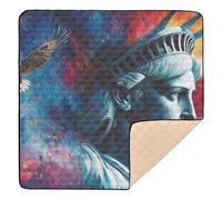 Lady Liberty USA Presidents Day - Alfombra de juego grande y resistente para bebés, para interiores y exteriores, portátil, para actividades en el tiempo de barriga, para bebés y niños pequeños, 50 x