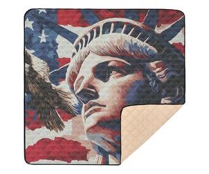 Lady Liberty USA Presidents Day American Flag_1 - Alfombra de juego acolchada suave para bebé, cómoda alfombra para gatear, para bebés y niños pequeños, 50 x 50 pulgadas