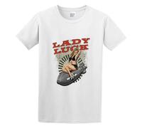 Lady Luck Pin Up Ww2 W15060 Print Unisex T-Shirts Men tee Cotton Tops White Shirt S