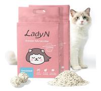 Lady N Arena granular de tofu para gatos compatible con caja de arena automática para gatos, arena natural ultra absorbente, bajo seguimiento, carbón activado con control de olores, 18 libras