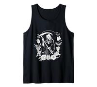 Lady of The Last Breath Gothic Grim Reaper en Blanco y Negro Camiseta sin Mangas