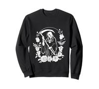 Lady of The Last Breath Gothic Grim Reaper en Blanco y Negro Sudadera