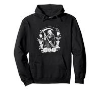 Lady of The Last Breath Gothic Grim Reaper en Blanco y Negro Sudadera con Capucha