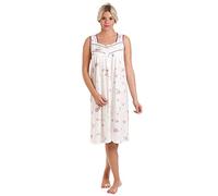 Lady Olga - Camisón de algodón para mujer, diseño floral sin mangas, ropa de noche 0103 morado morado 50/52