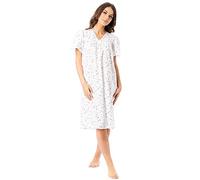 Lady Olga Ladies Incontinence Open Back Poly Cotton Floral Nightdresses by Pink 28-30