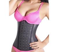 Lady Slim De las mujeres Fajas Colombiana faja de cintura de látex/entrenador/condensador de ajuste de la pérdida de peso de la talladora del corsé/XL cintura 33.5 "- 35.0" Negro Ver. 2.0